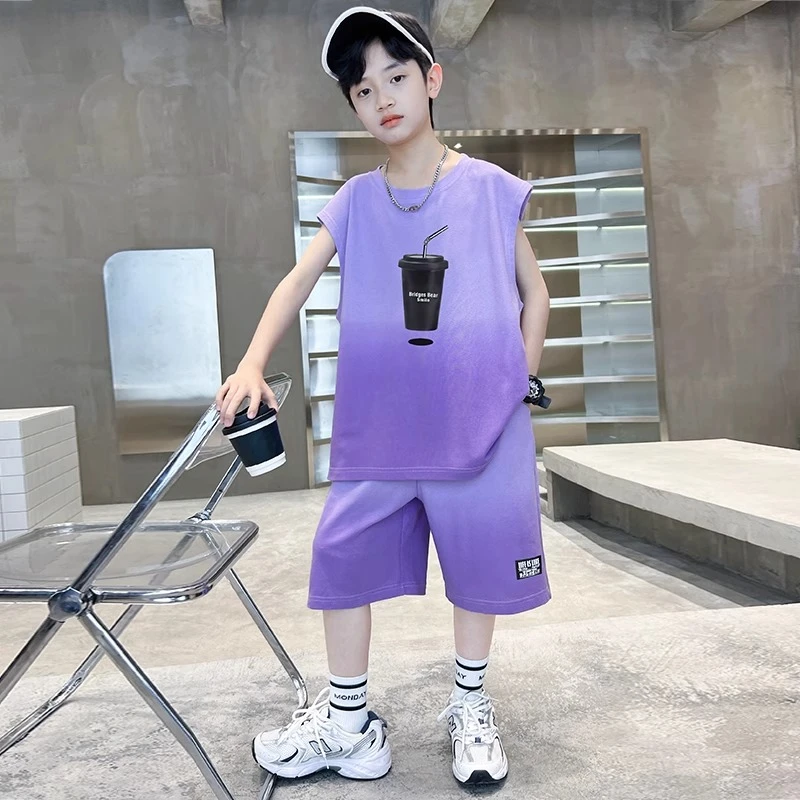 男童夏装篮球服套装2025新款夏季背心中大儿童男孩运动速干痞帅潮