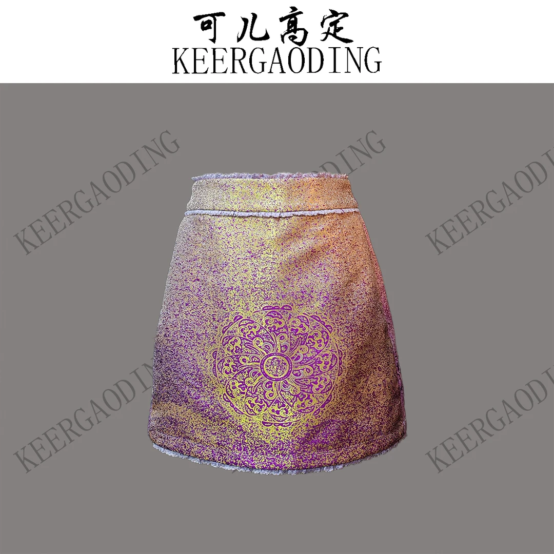 【可儿·高定】非遗织金宋锦高端新中式国风设计师款短裙3-J6195-1