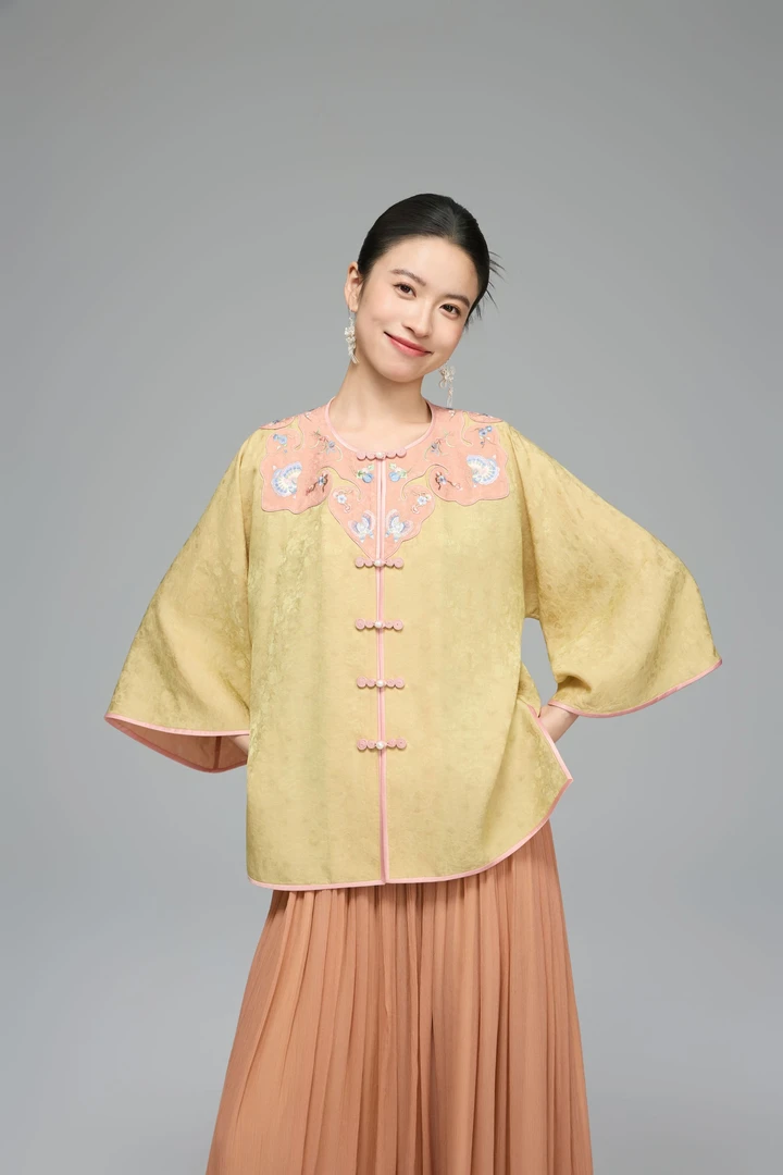 初见十三娘『黄庭坚』桑蚕丝如意刺绣手工高定外套新中式国风减龄