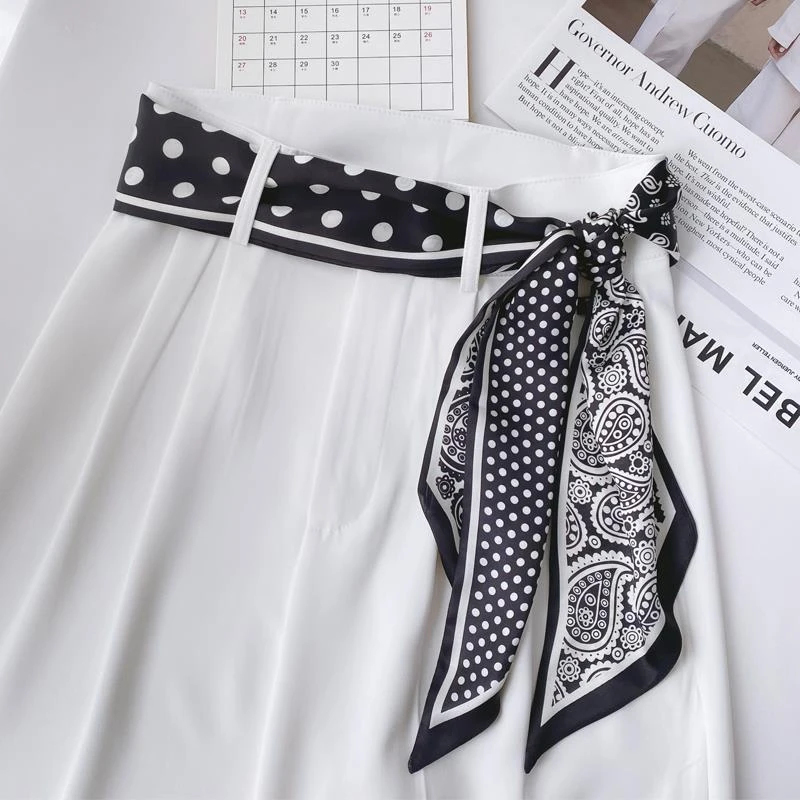 ins造型装饰丝巾腰带街拍潮品窄条加长配饰丝带腰绳腰链腰饰飘带