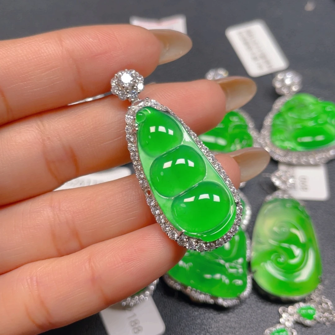 翡翠银S925镶嵌吊坠(不含链)