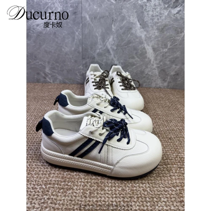 秋季女鞋4厘米厚底时尚松糕底板鞋中跟运动休闲鞋子系带小白单鞋