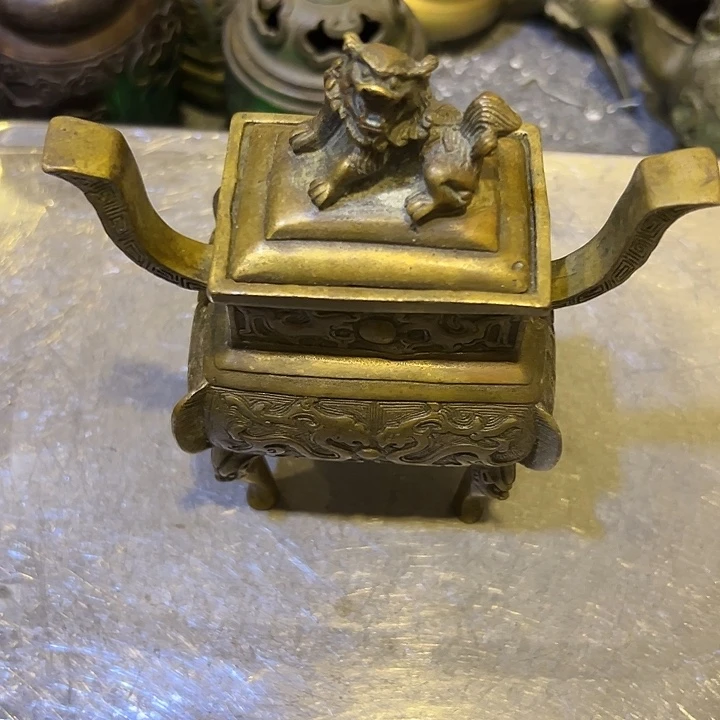 行***邑黄铜摆件，文房工艺品摆件