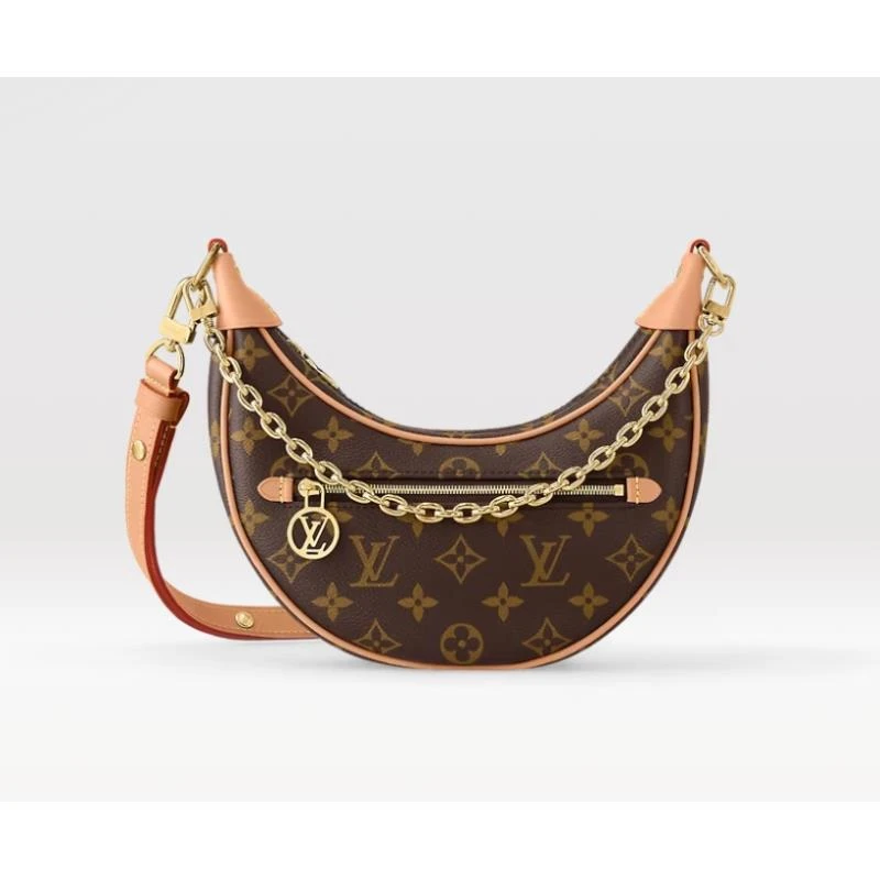 99新 LouisVuitton/路易威登 嘉嘉 LV loop月亮包单肩包 链条包