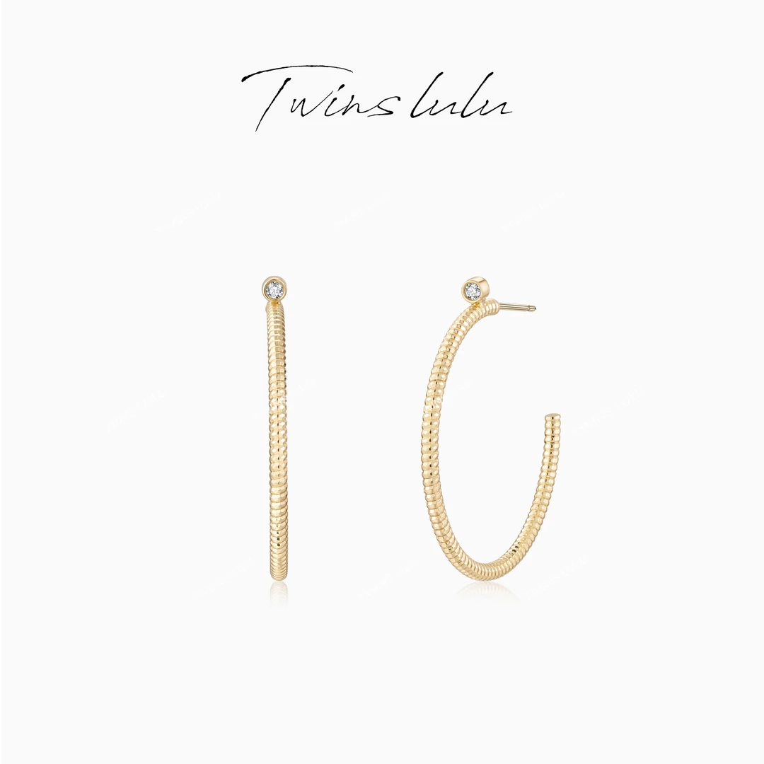 TWINS LULU 流光风 秋上新 简约高级感素款圈圈耳环女款TSL2544