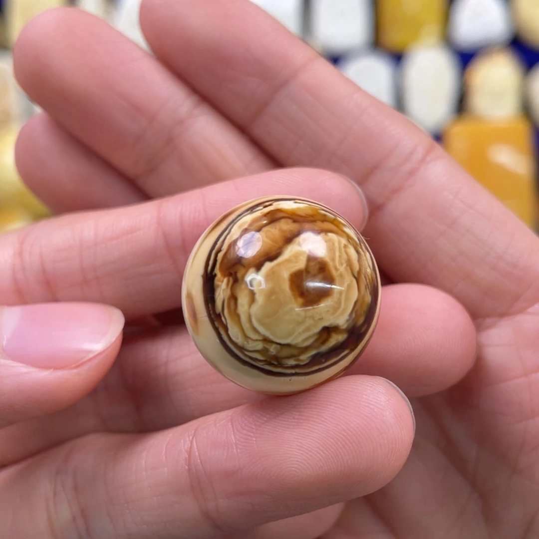 蜜蜡裸石未镶嵌琥珀蜜蜡珠子卡22mm
