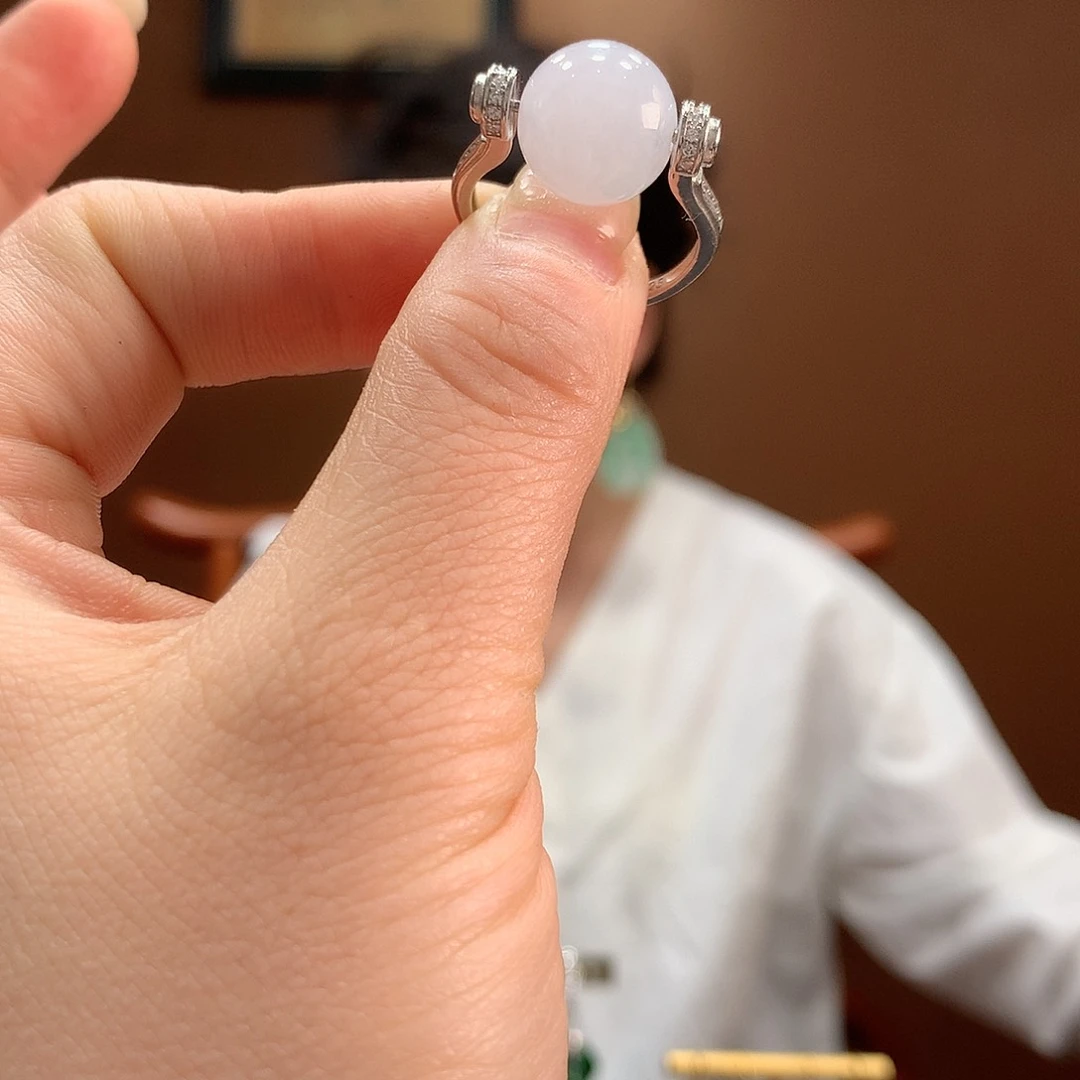 翡翠戒指银S925镶嵌戒指