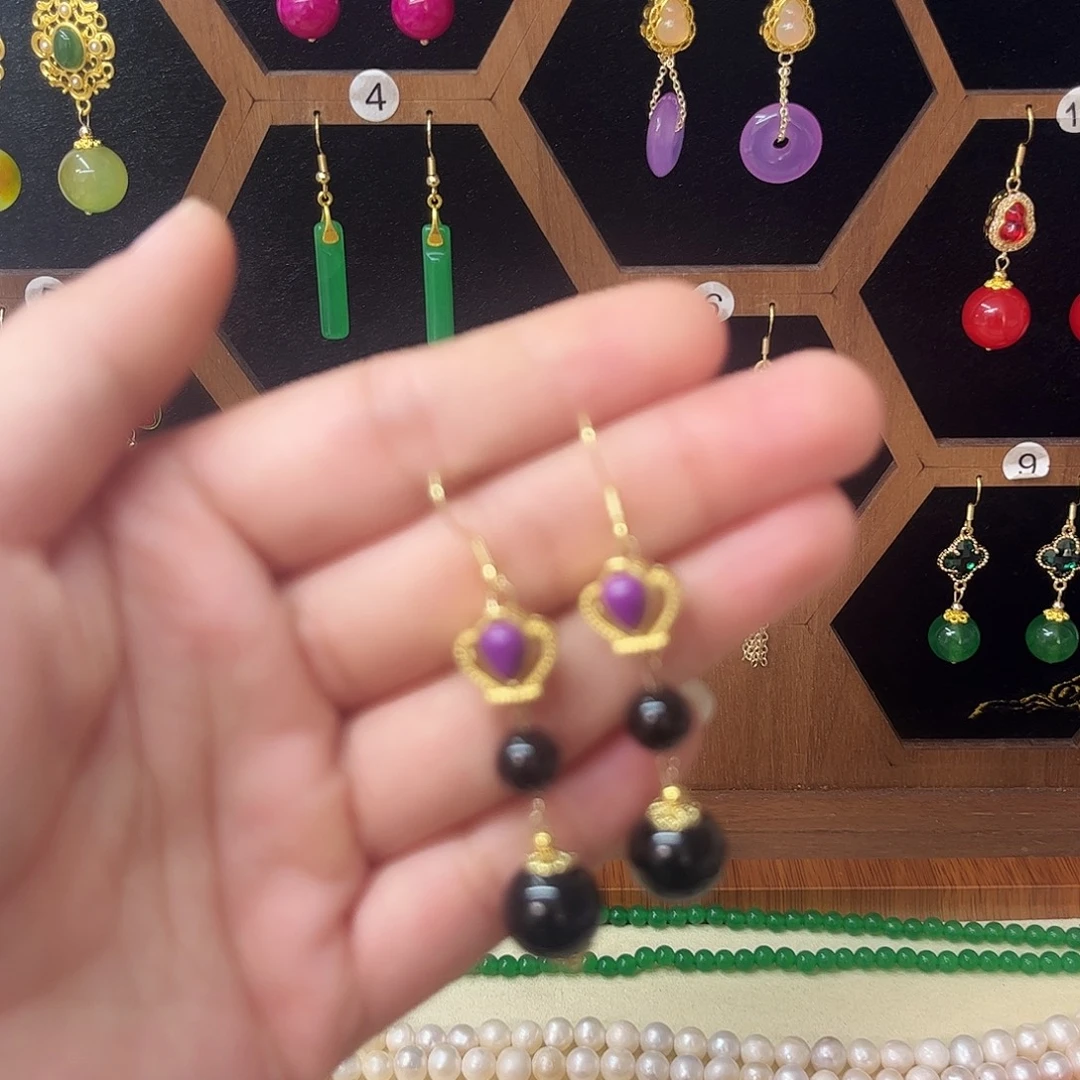 锆石合金925银耳饰