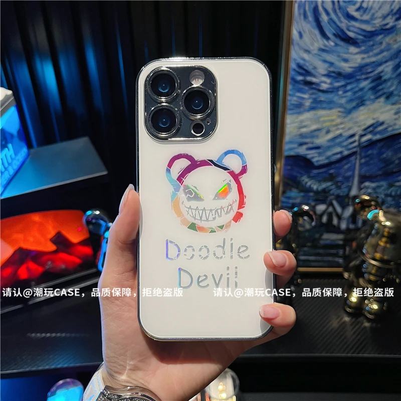 电镀烫金玻璃壳适用苹果16iPhone/华为荣耀/OPPO/VIVO/小米手机壳