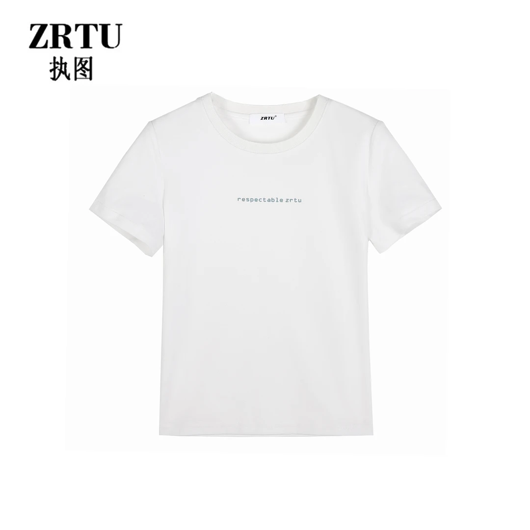 ZRTU执图（自播）2025春夏时尚百搭立体刺绣休闲圆领短袖T恤