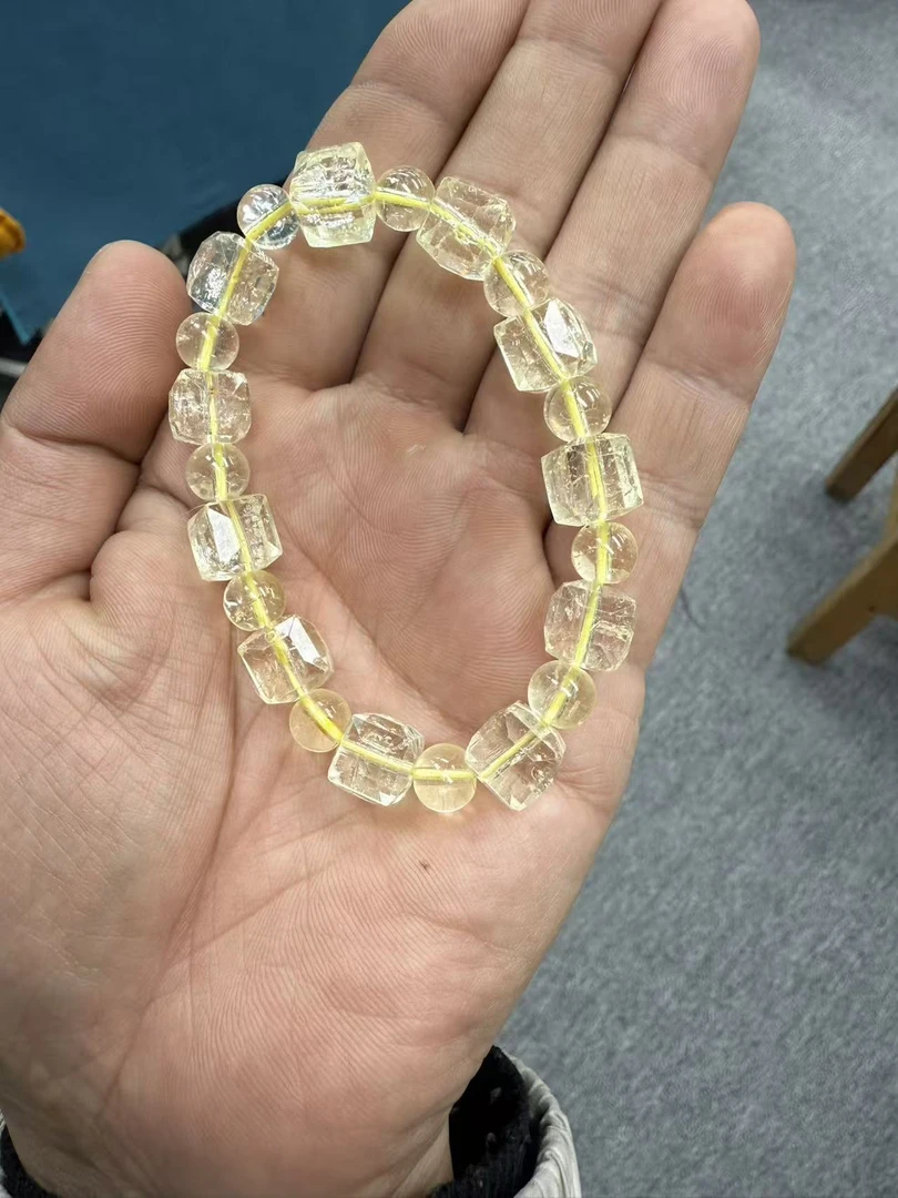 掌柜家--柠檬黄方糖水晶手串