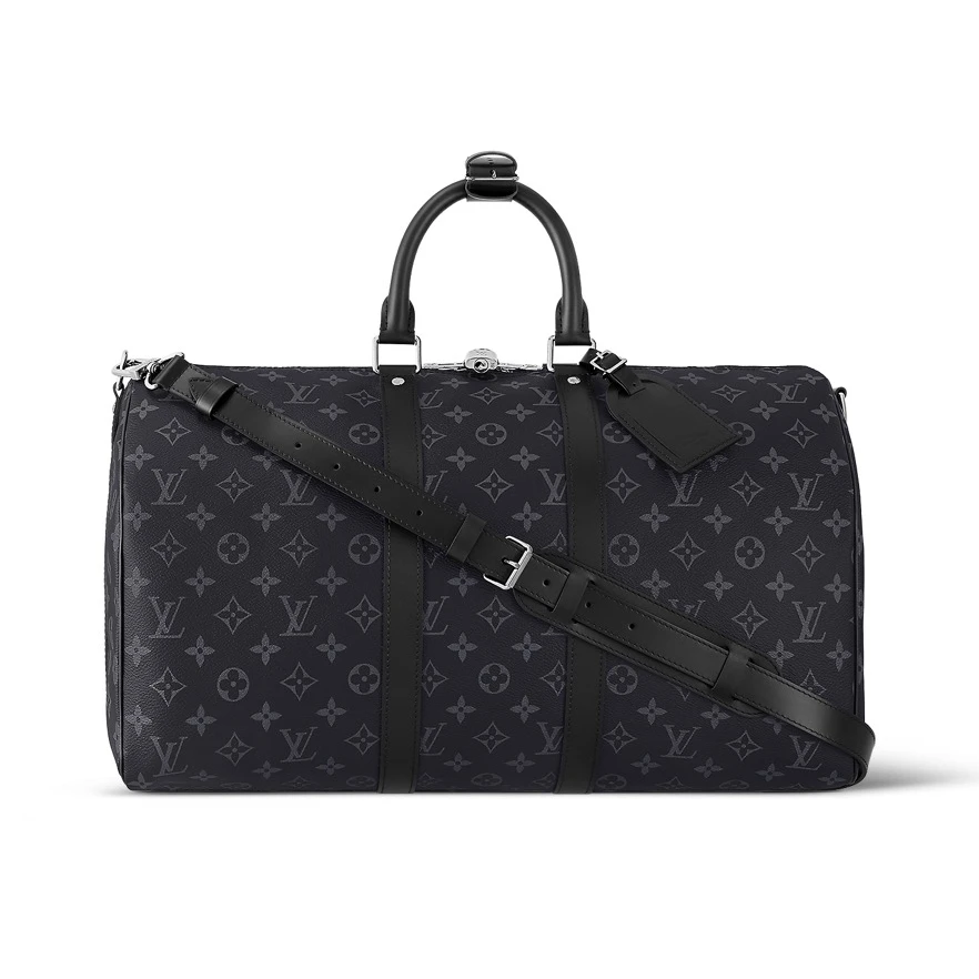 95新 LouisVuitton/路易威登 97新黑色0163老花Keepall45男旅行袋