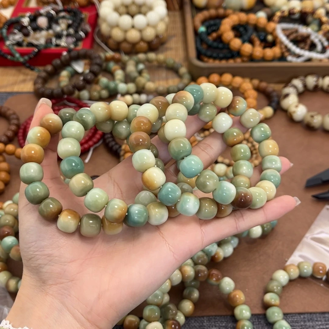 白玉菩提手串卡12老铁的串随机微瑕