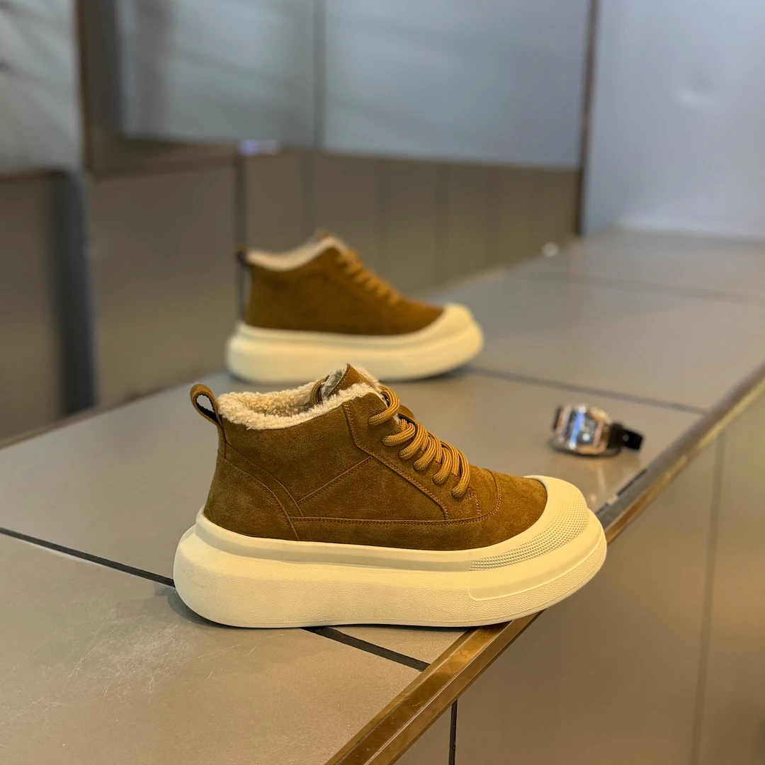 厚底高帮鞋时尚休闲风百搭加绒棉鞋流行男鞋保暖网红同款男士鞋子