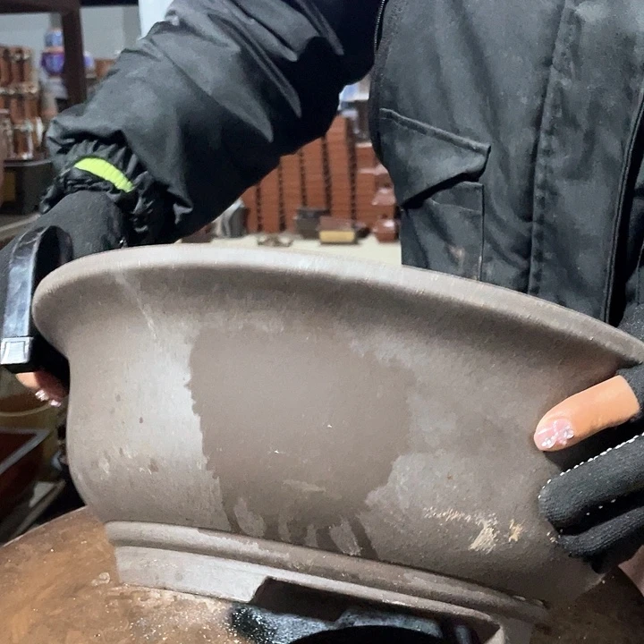 紫砂33紫泥大碗盆花盆