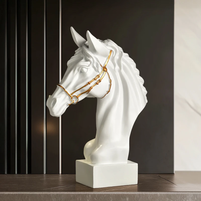 现代简约大气创意招财摆件马装饰品马头工艺品开业礼品乔迁礼物