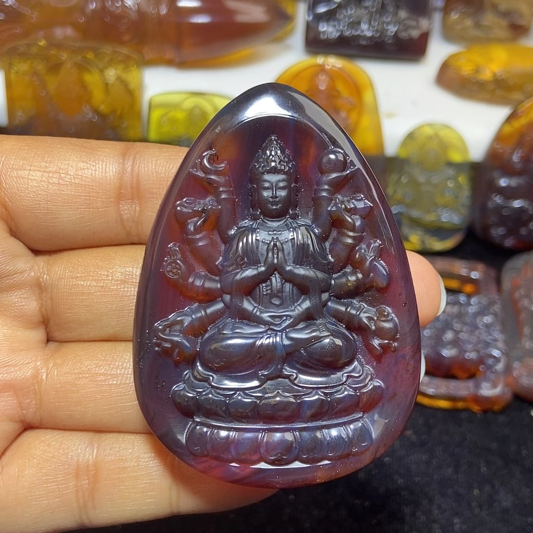 琥珀未镶嵌颈饰缅甸天然琥珀吊坠