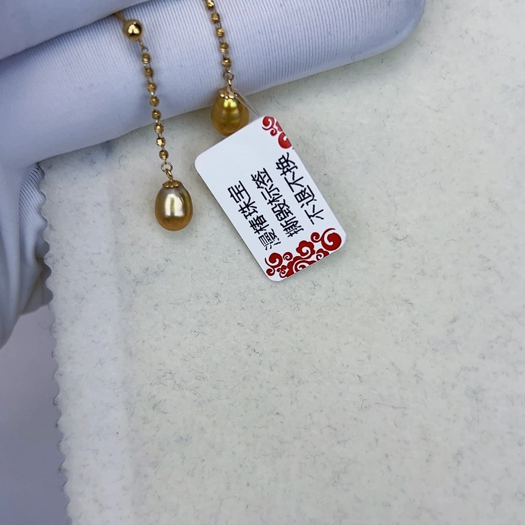 海水珍珠海水akoya设计款耳钉ED0118K金镶嵌