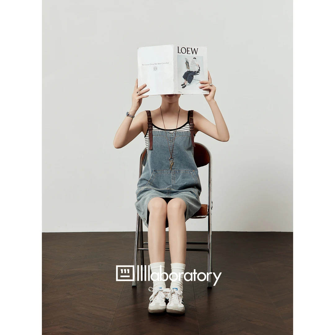 牛仔背带连衣裙女2025夏新款时尚简约减龄宽松显瘦百搭裙