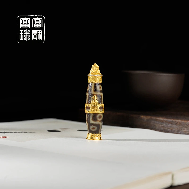 【一路有应】富富珠宝 玛瑙18k金吊坠 赠绳（天然珠宝多样性发）