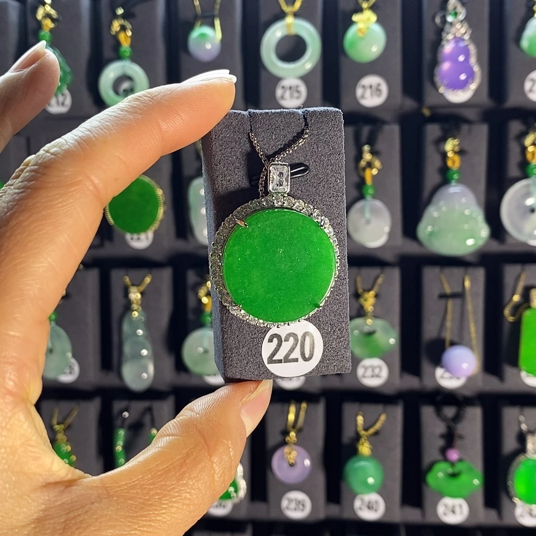 银S925镶嵌翡翠耳饰220