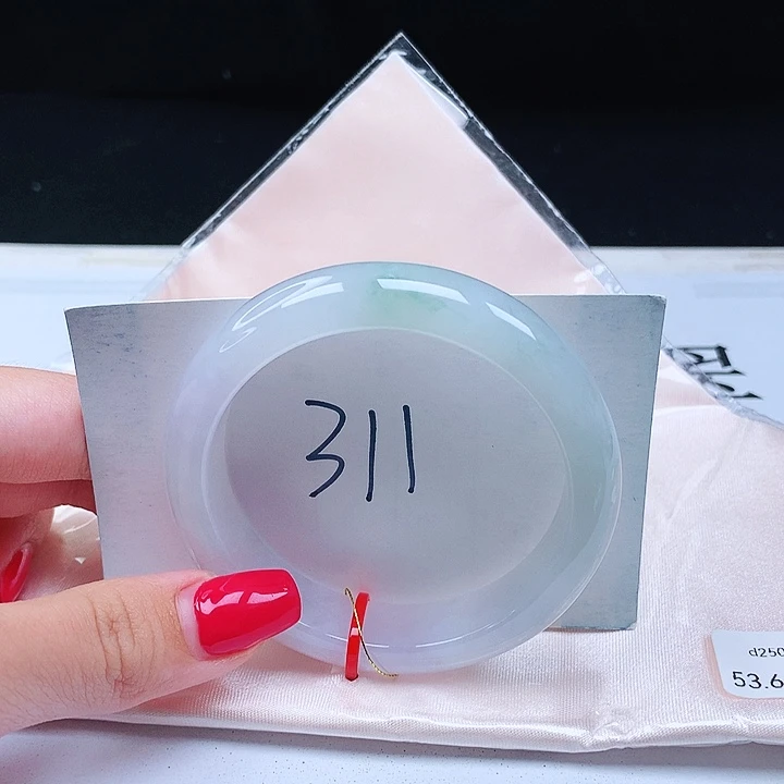 翡翠手镯未镶嵌53.6圈冰飘花