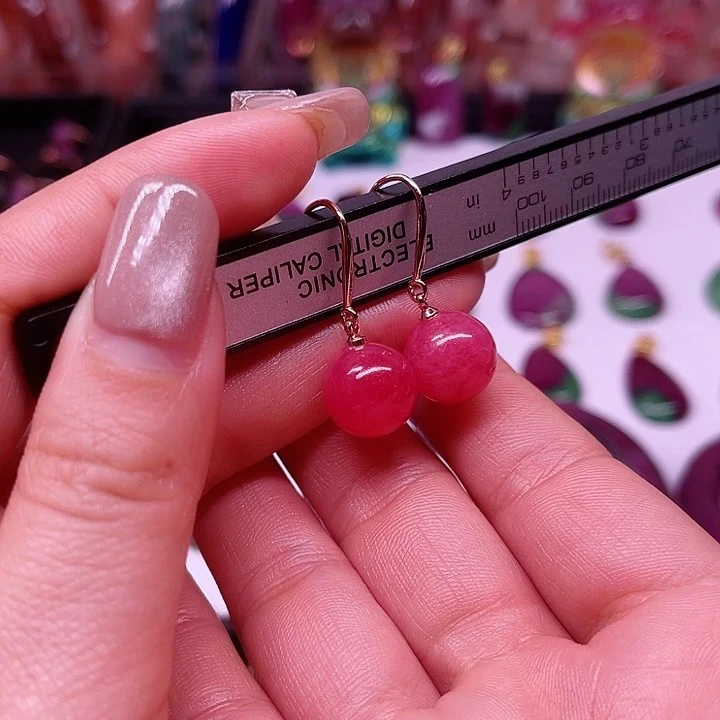 蔷薇色系耳钩素款