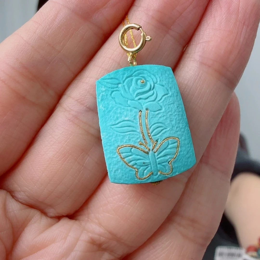 绿松石18K金镶嵌珠宝奇石