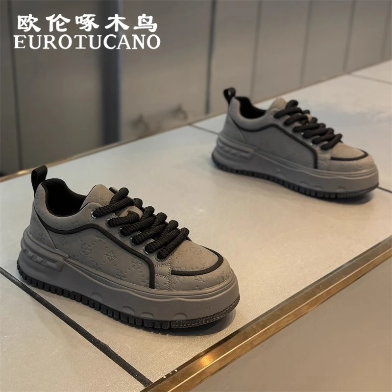 欧伦啄木鸟EUROTUCANO男鞋冬季时尚百搭运动休闲鞋子男款小白板鞋