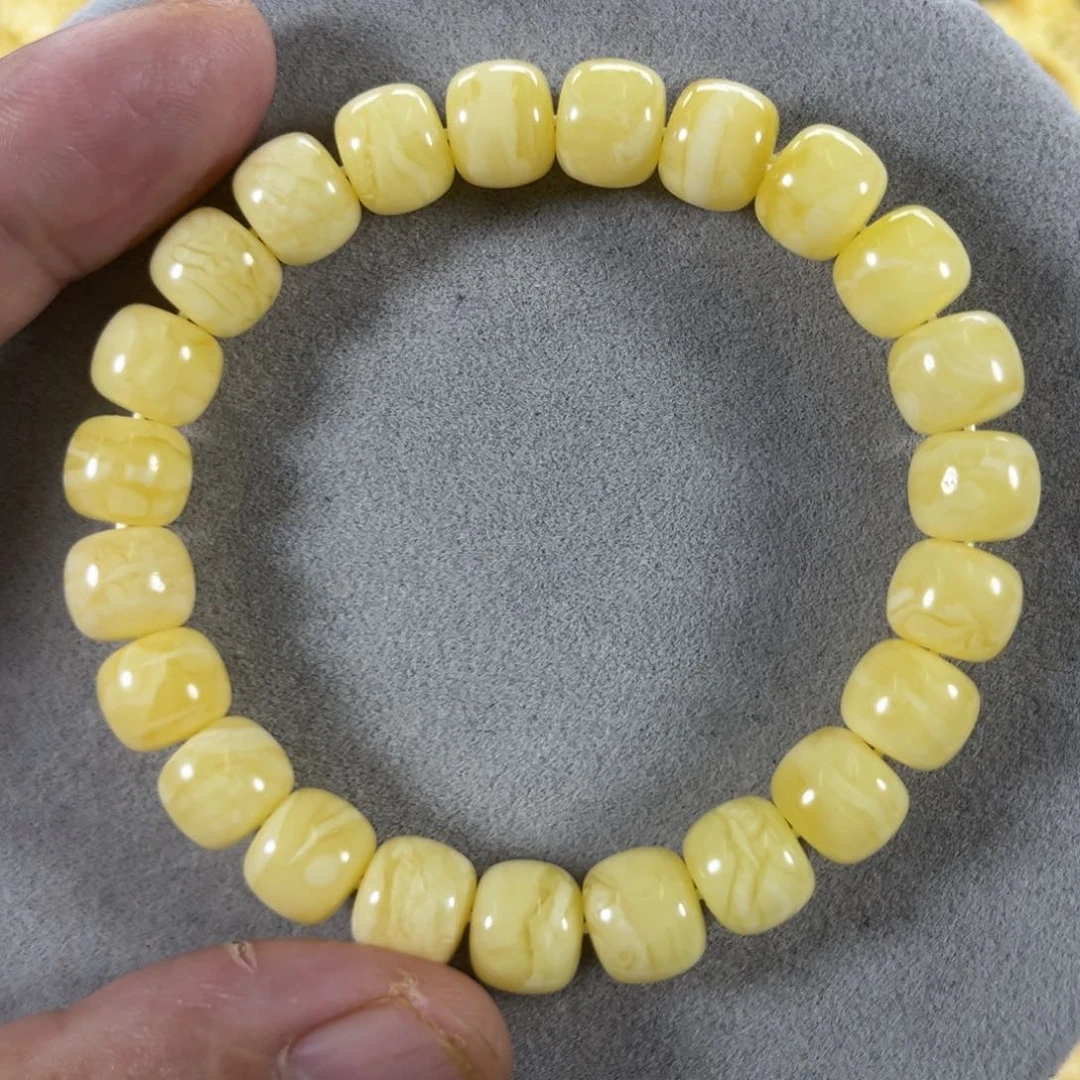 未镶嵌蜜蜡手串纯天然俄料奶白金丝纹虎皮