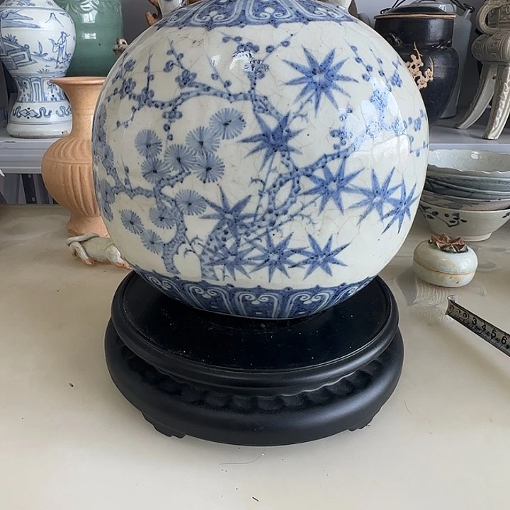 玩***藏一个青花罐子釉中彩