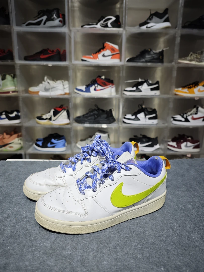 40码Nike Court Borough Low 2 休闲 低帮 板鞋 白绿色 青少年
