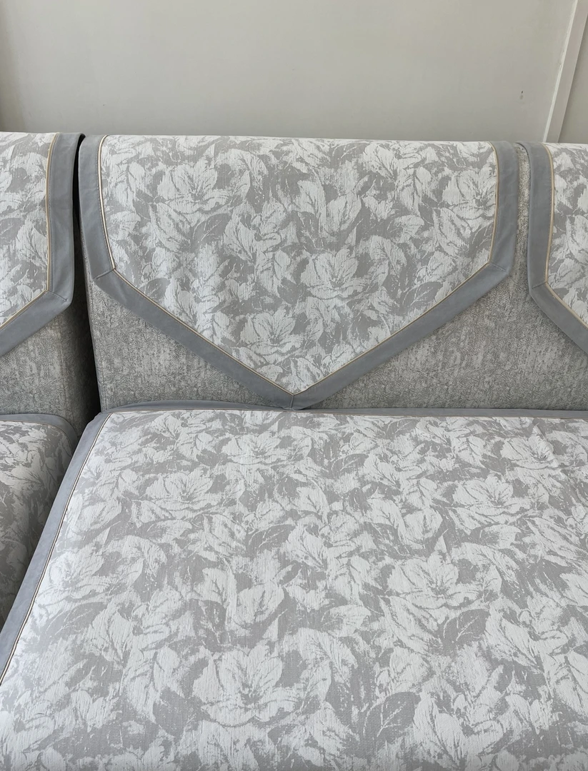 （百合花）靠背垫高档雪尼尔四季通用