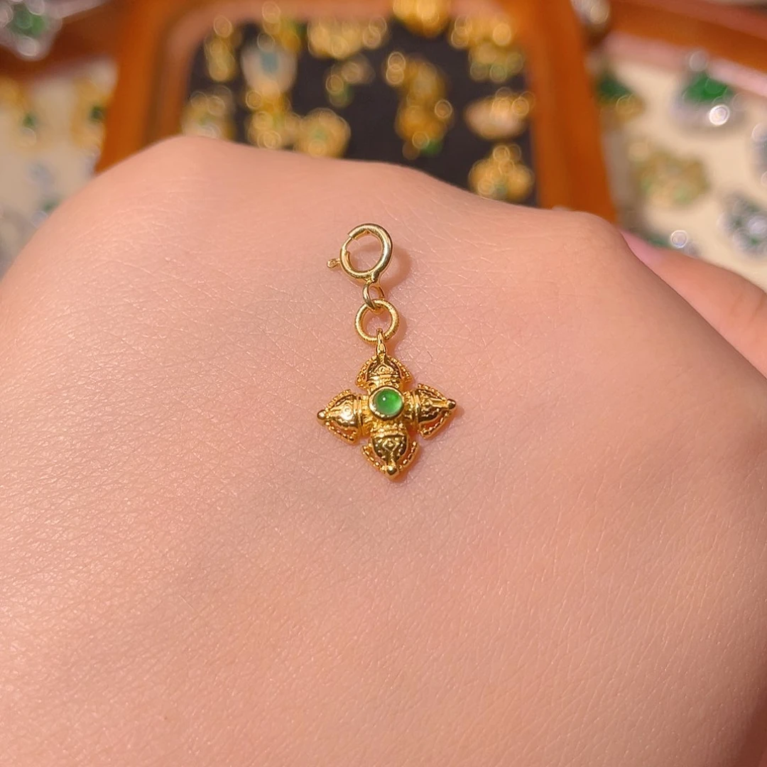 翡翠银S925镶嵌吊坠(不含链)