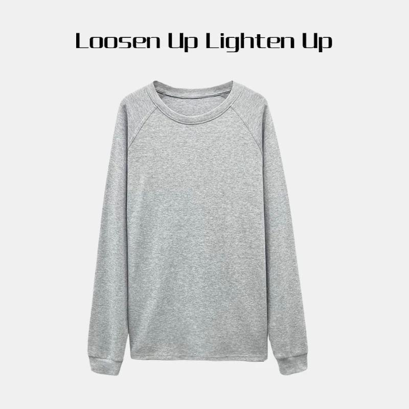 Loosen Up 【万年搭素T】极简设计情侣款宽松百搭T简约慵懒圆领长袖