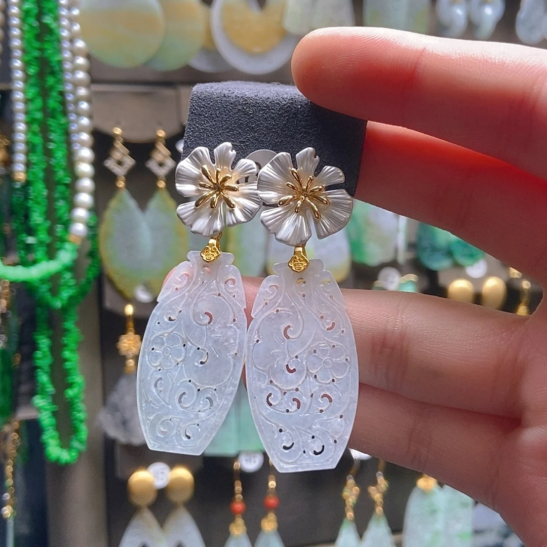 翡翠未镶嵌耳饰翡翠