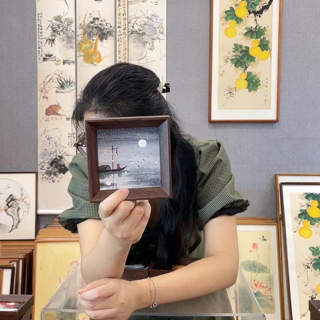 书法手绘带框尺寸:15*15