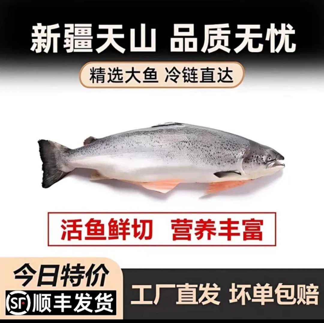 D4现切即食三文鱼刺身送芥末酱油顺丰包邮