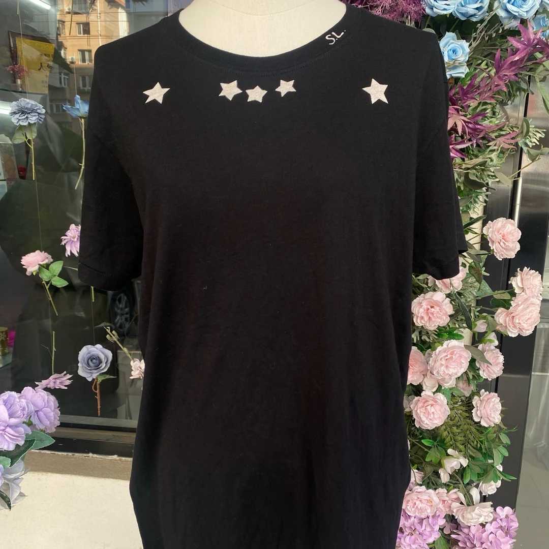 95新 YSL/圣罗兰 黑色星星短袖T恤