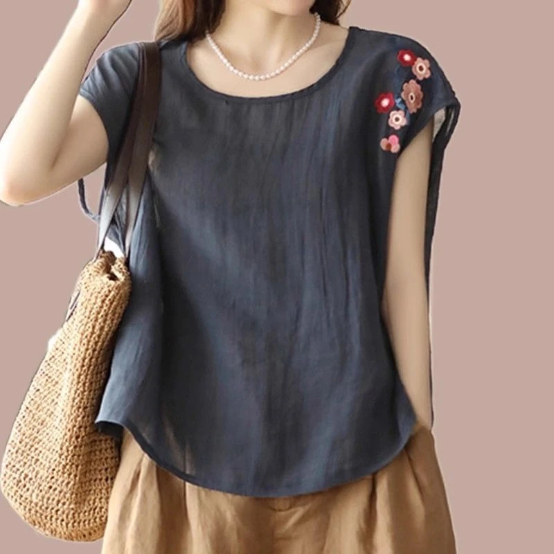 高端亚麻棉麻无袖上衣女士2025新款夏季中年妈妈薄款大码背心T恤