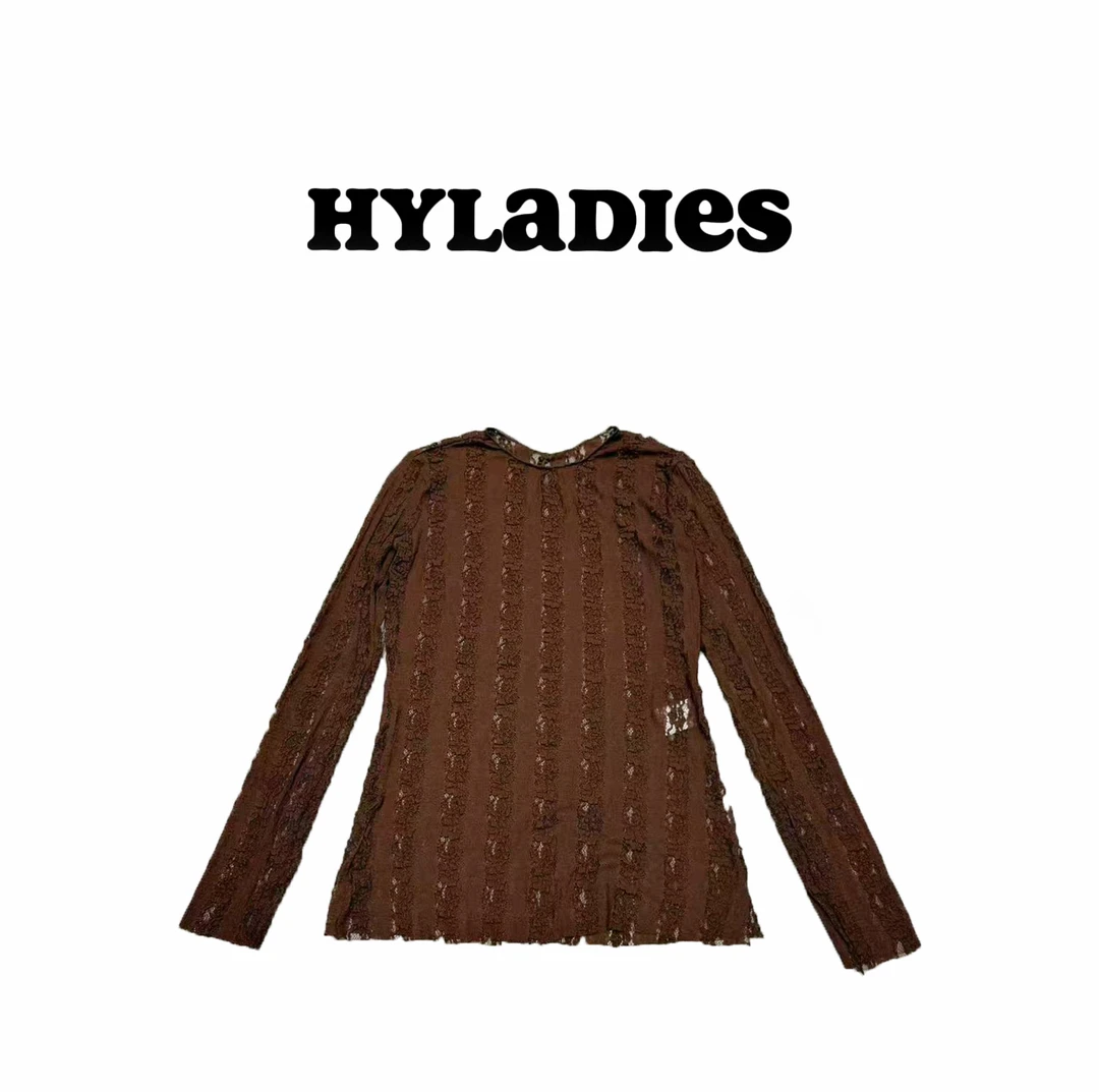 HYLADIESWEAR 『镂空蕾丝』时尚复古温柔复古软糯镂空蕾丝显瘦上衣
