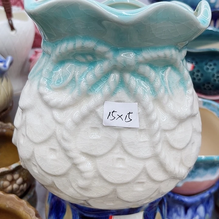 多肉绿植陶瓷花盆9.9包邮，有孔