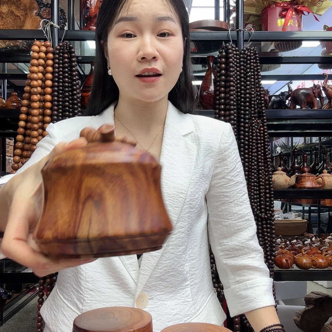 木沈*越南黄花梨原木茶叶罐