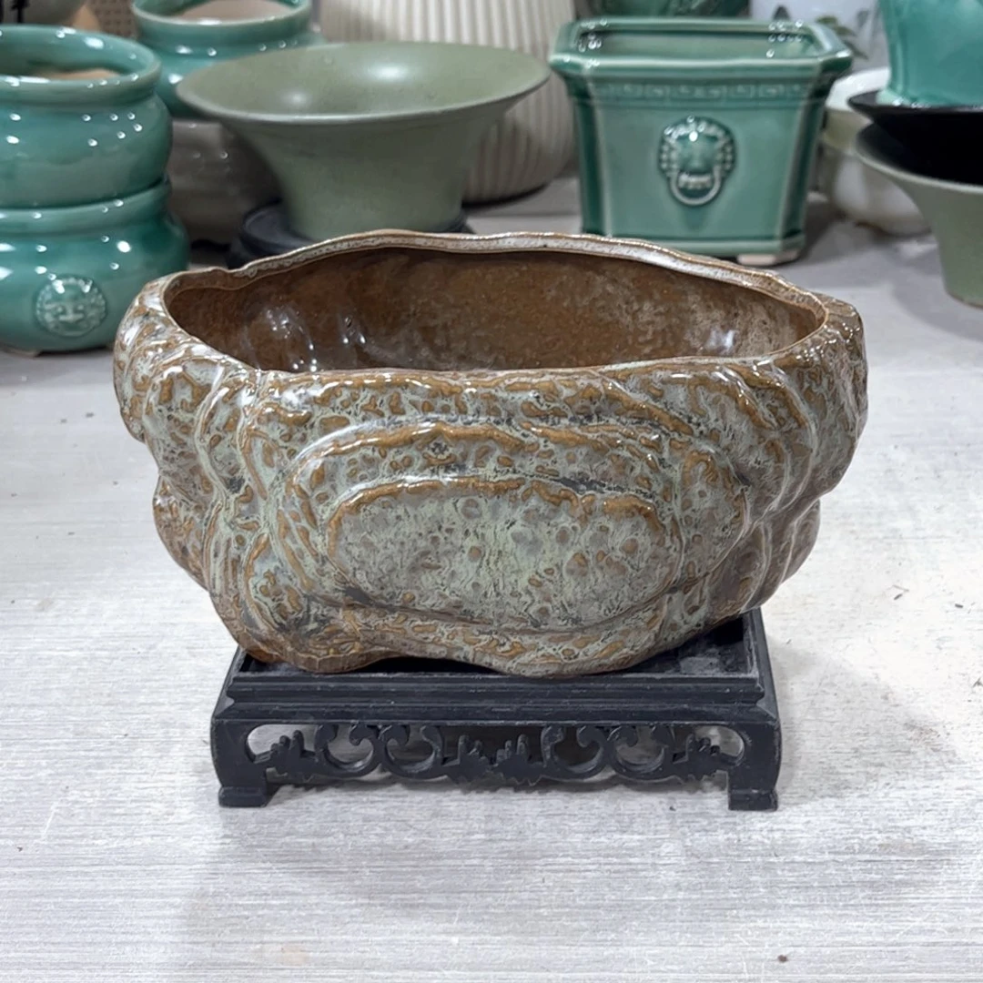 口径 17*15*8.5厘米陶瓷绿植多肉微瑕花盆