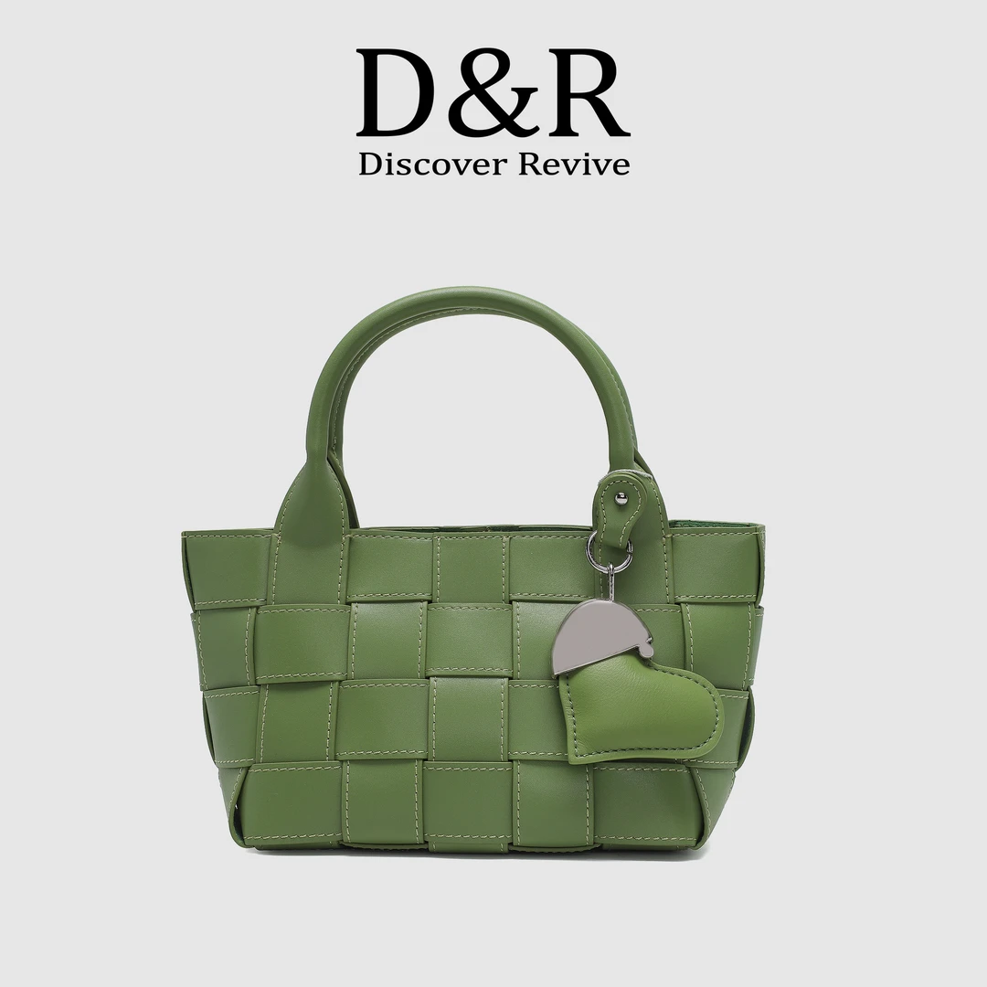 春夏新款时尚百搭简约手工编织手提单肩斜挎包菜篮子（E977）