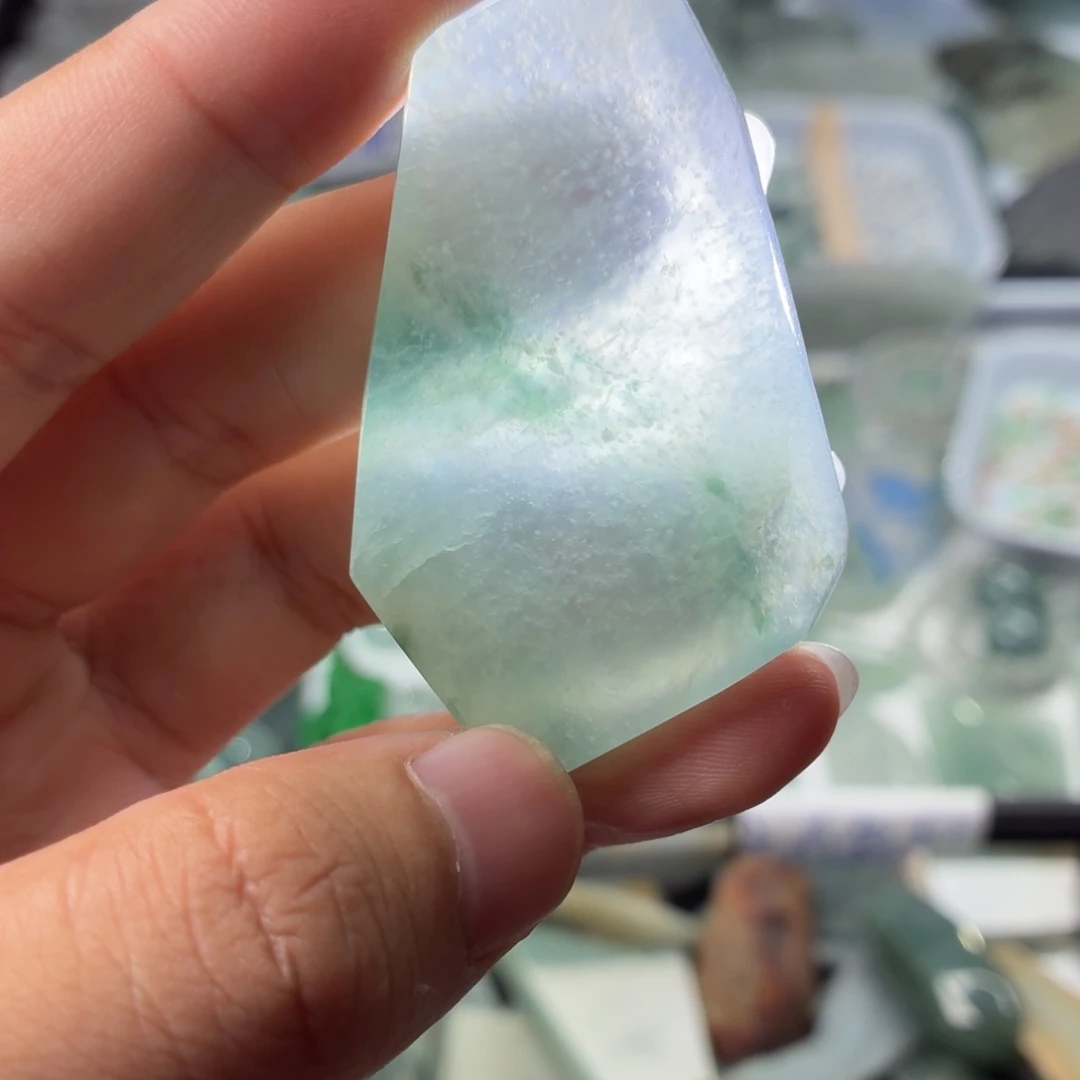 未镶嵌定制翡翠天然缅甸翡翠a货正冰雪花棉飘花山水件