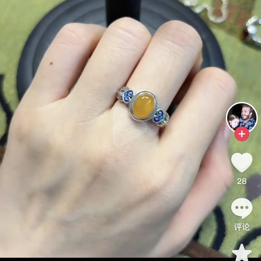 925银银制品 戒指海蓝