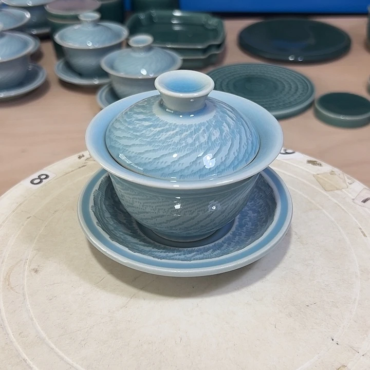 龙泉云间青瓷小米茶器