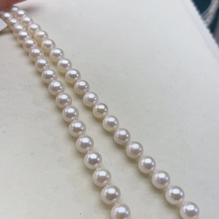 淡水珍珠银S925镶嵌颈饰7.8高品极光炫彩