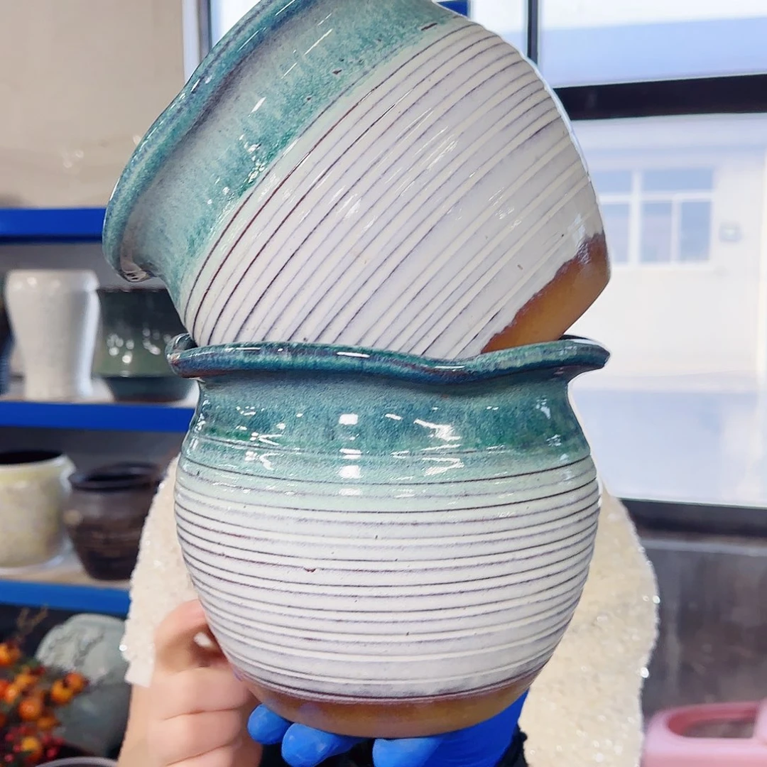 紫砂花盆高17口20